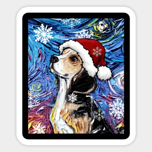 Santa Beagle Sticker